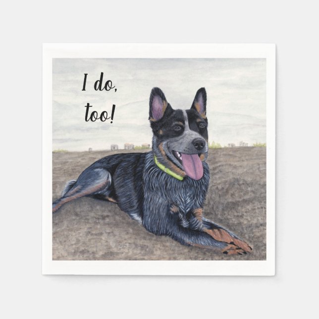 Blue Heeler Cocktail Napkins Serviette (Vorderseite)