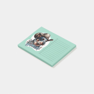 Blue Heeler Cowboy Hund Punny Howldy Cattle Hund Post-it Klebezettel