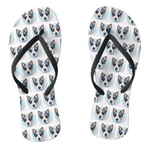 Blue Heeler Dog 3D Inspiriert Flip Flops