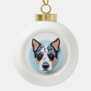 Blue Heeler Dog 3D Inspiriert Keramik Kugel-Ornament