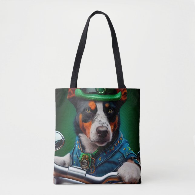 Blue Heeler Dog Fahrrad St. Patrick's Day (Vorderseite)