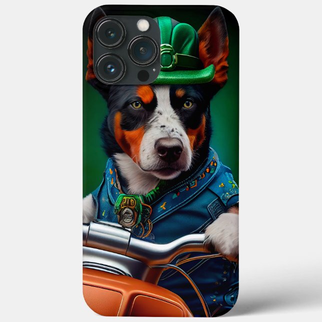Blue Heeler Dog Fahrrad St. Patrick's Day Case-Mate iPhone Hülle (Rückseite)