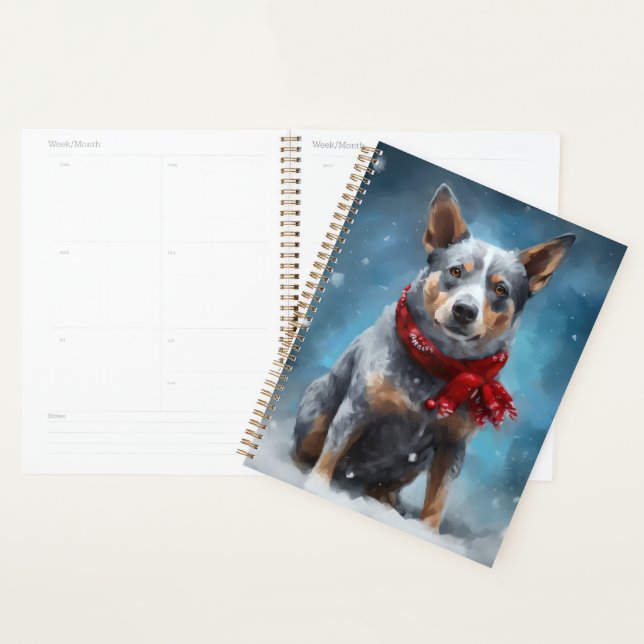 Blue Heeler Dog in Schnee Weihnachten Planer (Anzeige)