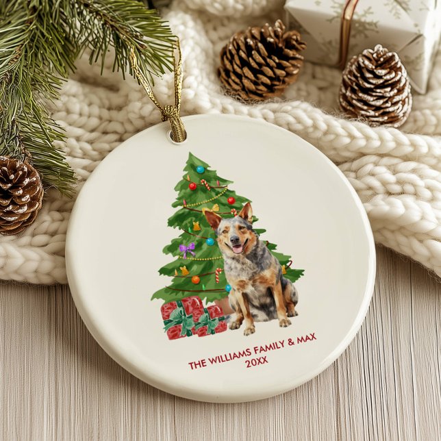 Blue Heeler Dog Personalisiert Weihnachten Keramik Ornament (Von Creator hochgeladen)