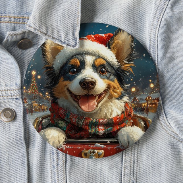 Blue Heeler Dog Roller Untersetzer Weihnachten Button (Beispiel)