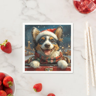 Blue Heeler Dog Roller Untersetzer Weihnachten Serviette