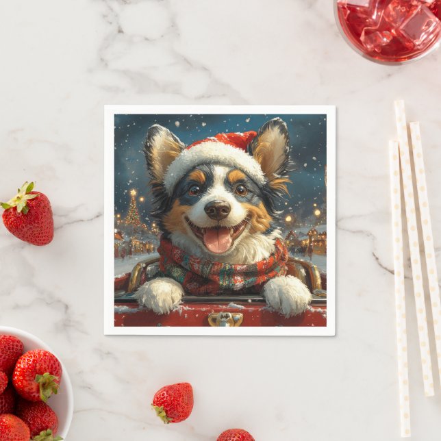 Blue Heeler Dog Roller Untersetzer Weihnachten Serviette (Beispiel)