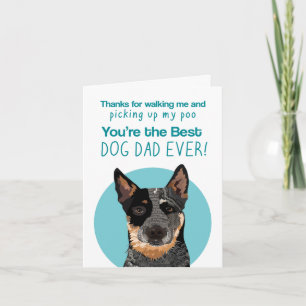 Blue Heeler Dog Vater lustige Kinderkarte Karte