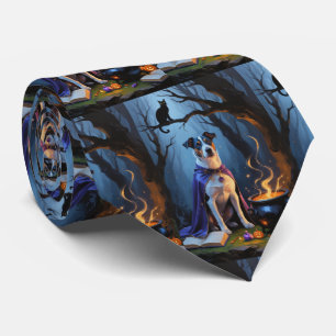 Blue Heeler Dog Whimsical Halloween Malerei Krawatte
