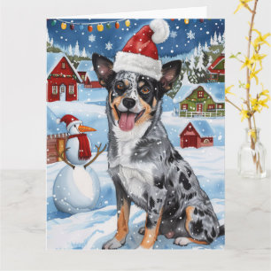 Blue Heeler Dog Winter Wunderland Weihnachtsfreude Karte