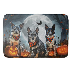 Blue Heeler Halloween Gruselig Badematte