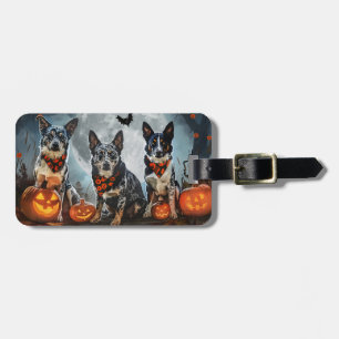 Blue Heeler Halloween Gruselig Gepäckanhänger