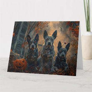 Blue Heeler Halloween Night Doggy Delight Karte