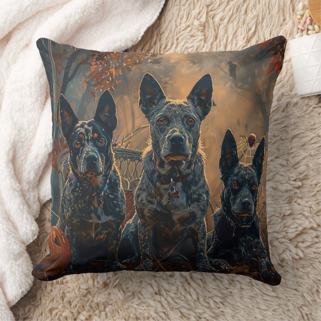 Blue Heeler Halloween Night Doggy Delight Kissen (Decke)