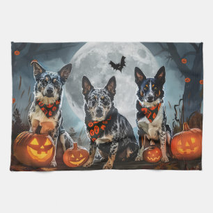 Blue Heeler Halloween Spooky Geschirrtuch