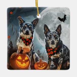 Blue Heeler Halloween Spooky Keramikornament