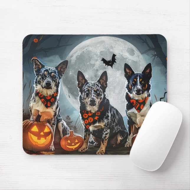 Blue Heeler Halloween Spooky Mousepad (Mit Mouse)