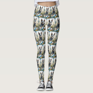 Blue Heeler Hund mit Ostereiern Urlaub Leggings