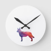 Blue Heeler Hund Rasse Silhouette Geo Lila