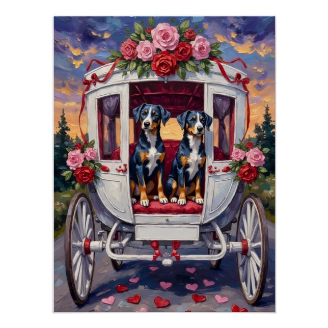 Blue Heeler Hund Valentinstag Poster (Vorderseite)
