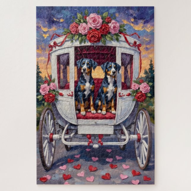 Blue Heeler Hund Valentinstag Puzzle (Vertikal)