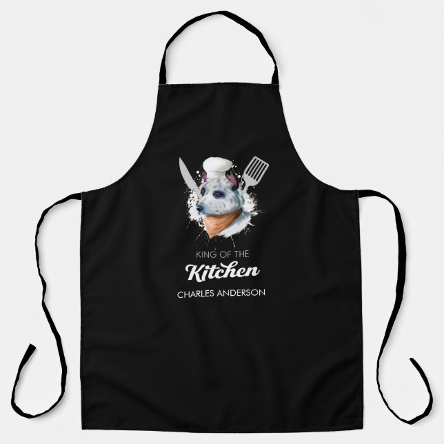 Blue Heeler King of the Kitchen Cooking Dog Koch Schürze (Vorderseite)