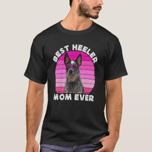 Blue Heeler Mama für Frauen Retro Blau Australisch T-Shirt