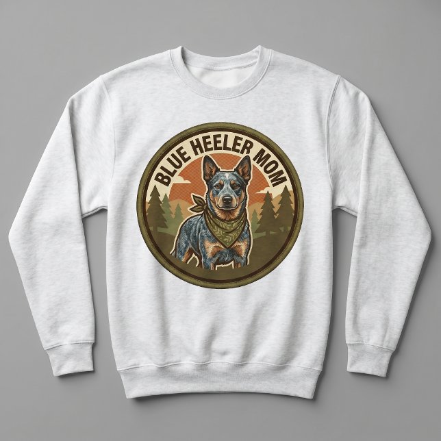 Blue Heeler Mutter Crewneck Cattle Dog Mutter Gesc Sweatshirt (Von Creator hochgeladen)