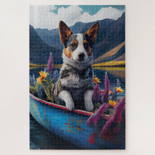 Blue Heeler on a Paddle: Ein Landschaftliches Aben Puzzle