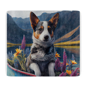 Blue Heeler on a Paddle: Ein Landschaftliches Aben Schneidebrett