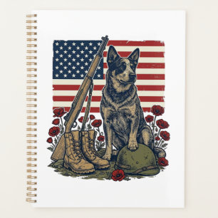Blue Heeler Patriotisches Gedenk-Vintage-Stich S Planer