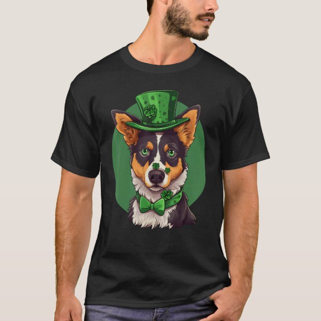 Blue Heeler shamrock St Patricks Day Australian Ca T-Shirt (Vorderseite)
