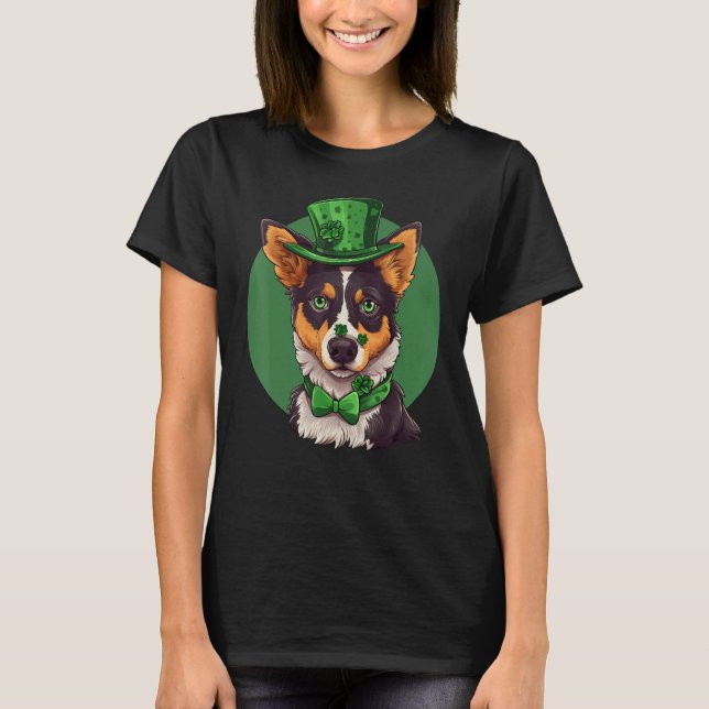 Blue Heeler shamrock St Patricks Day Australian Ca T-Shirt (Vorderseite)