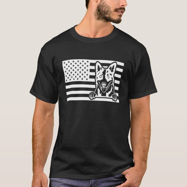 Blue Heeler USA Flag T-Shirt (Vorderseite)