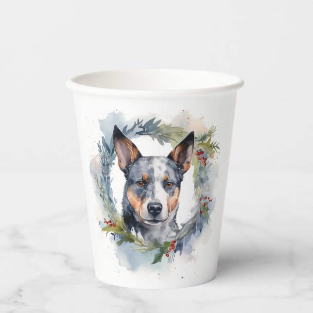 Blue Heeler Weihnachtsfeier Festliche Jungfrau Pappbecher (Vorderseite)