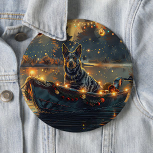 Blue Heeler Weihnachtsfest Reise Button