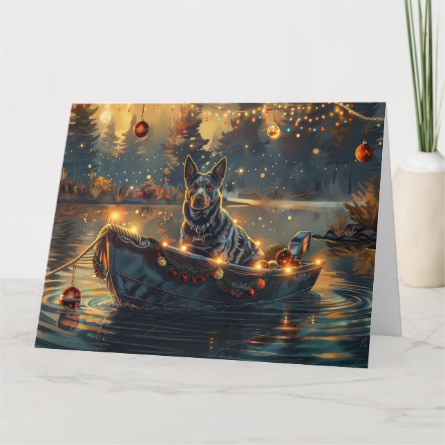 Blue Heeler Weihnachtsfest Reise Karte (Vorderseite)