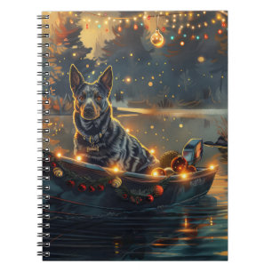 Blue Heeler Weihnachtsfest Reise Notizblock