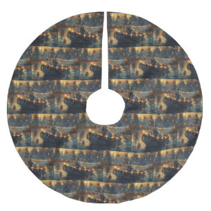 Blue Heeler Weihnachtsfest Reise Polyester Weihnachtsbaumdecke