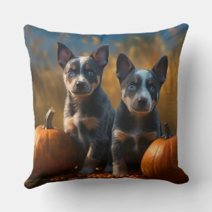 Blue Heeler Welpe Autumn Delight Pumpkin Kissen