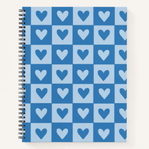 Blue-Heft-Checkerboard-Notebook Notizbuch