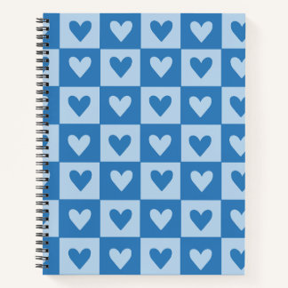 Blue-Heft-Checkerboard-Notebook Notizbuch