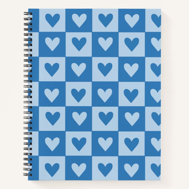 Blue-Heft-Checkerboard-Notebook Notizbuch (Vorderseite)