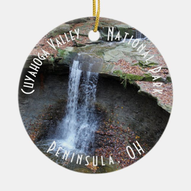 Blue Hen Falls in Cuyahoga Valley National Park Keramik Ornament (Vorne)