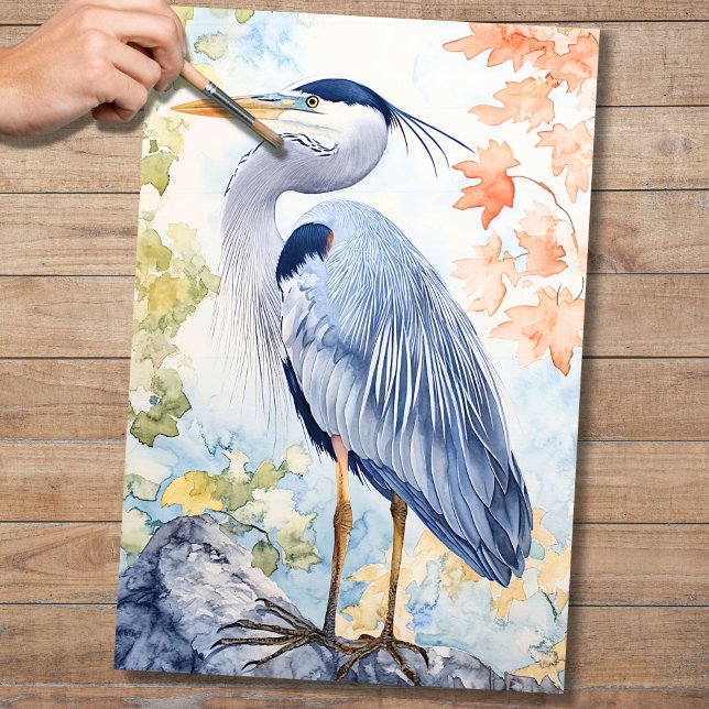 Blue Heron 4 Decoupage Paper Seidenpapier (Von Creator hochgeladen)