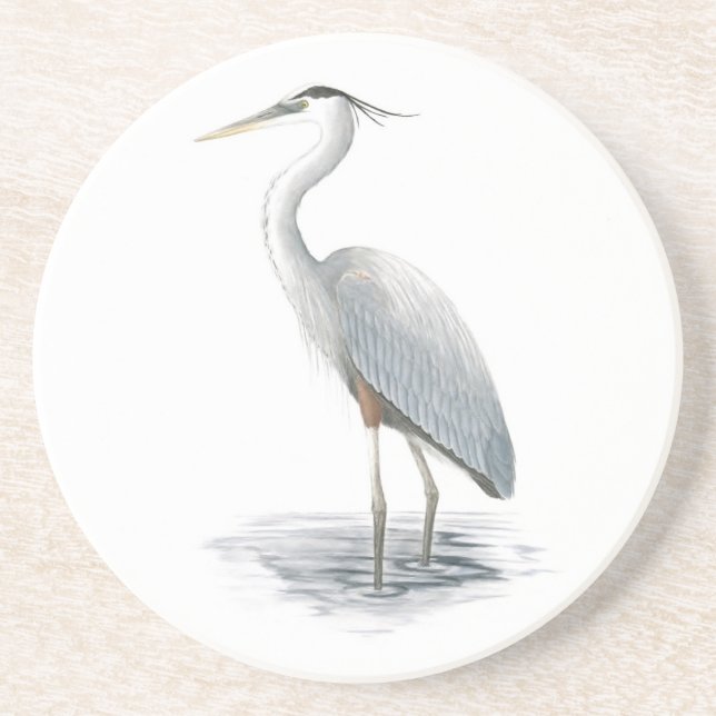 Blue Heron Art Sandstone Untersetzer (Vorne)