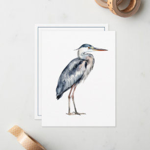 Blue Heron Bird an der Küste Personalisiert Mitteilungskarte