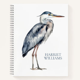 Blue Heron Bird an der Küste Personalisiert Notizbuch