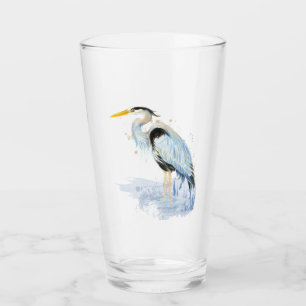 Blue Heron Bird Art Collection Glas