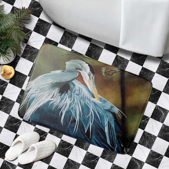 Blue Heron Bird Badematte (Von Creator hochgeladen)